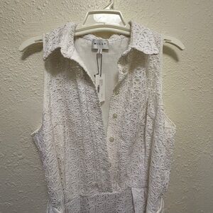 Milly eyelet sundress in white. Never worn with tags. Size 12.